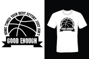 Basketball-T-Shirt-Design, Vintage, Typografie vektor