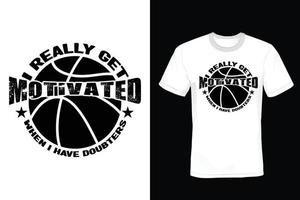 Basketball-T-Shirt-Design, Vintage, Typografie vektor