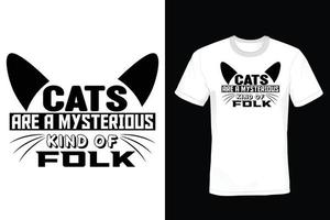 Katzen-T-Shirt-Design, Vintage, Typografie vektor
