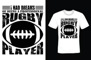 rugby t-shirt design, vintage, typografi vektor