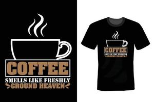 Kaffee-T-Shirt-Design, Vintage, Typografie vektor