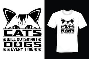 katt t-shirt design, vintage, typografi vektor