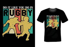rugby t-shirt design, vintage, typografi vektor