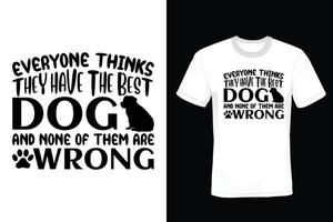 Hunde-T-Shirt-Design, Vintage, Typografie vektor