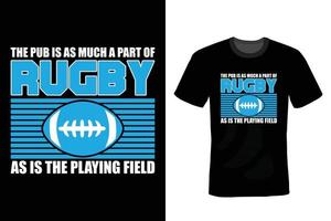 Rugby-T-Shirt-Design, Vintage, Typografie vektor