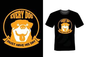 hund t-shirt design, vintage, typografi vektor