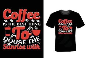 kaffe t-shirt design, vintage, typografi vektor