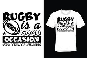 rugby t-shirt design, vintage, typografi vektor