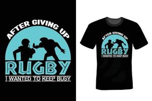 rugby t-shirt design, vintage, typografi vektor