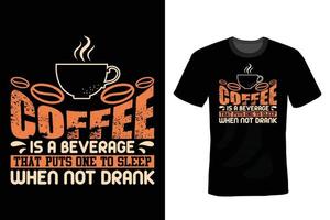 Kaffee-T-Shirt-Design, Vintage, Typografie vektor