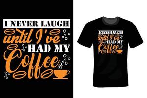 Kaffee-T-Shirt-Design, Vintage, Typografie vektor