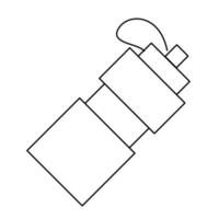 Sportgetränk oder Wasserflasche Symbol Leitung auf weißem Hintergrund. Umriss Turnhalle Wasserflasche Vektorsymbol für Webdesign. vektor
