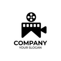 bokstav m film och filmremsor logotypdesign vektor