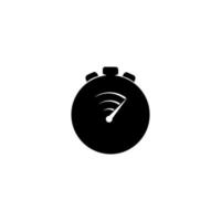 Symbol für schwarze Farbe der digitalen Stoppuhr vektor