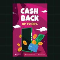 Cash-Back-Poster-Vorlage vektor