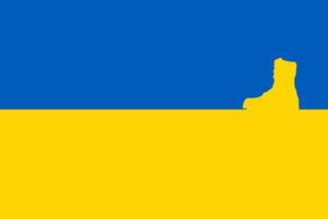taktische Schuhe auf ukrainischer Flagge vektor