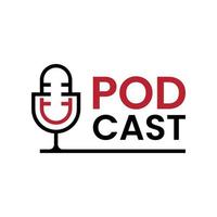 Einfaches Podcast-Logo-Design vektor