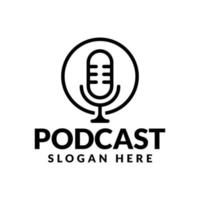 Einfaches Podcast-Logo-Design vektor