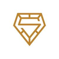 buchstabe s mit diamant-logo-design vektor