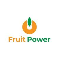 frukt makt logotyp design vektor