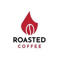 rostat kaffe logotyp design vektor