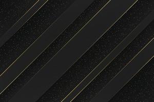 schwarze elegante Oberfläche mit Goldglitter. die klassische lineare tapete. minimalistische Streifen auf schwarzem Hintergrund vektor