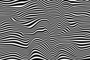 abstrakt randig havet illustration. digital optisk illusion design. trendig svart och vit våg bakgrund vektor