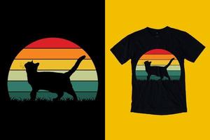 Vintage Retro-Katzen-T-Shirt-Design für Katzen-T-Shirt-Design vektor