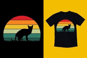 Vintage Retro-Katzen-T-Shirt-Design für Katzen-T-Shirt-Design vektor