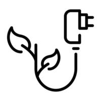 kreativt designad linjär ikon av eco plug vektor