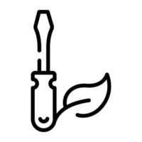 eine Ikone des Öko-Schraubendreher-Doodle-Designs vektor