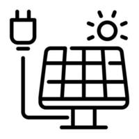 ein Symbol des editierbaren Doodle-Vektors für Solarpanels vektor