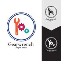 Gearwrench-Vektorsymbol-Hintergrundvorlage vektor