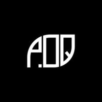 Poq-Brief-Logo-Design auf schwarzem Hintergrund.Poq-Kreativinitialen-Brief-Logo-Konzept.Poq-Vektor-Briefdesign. vektor