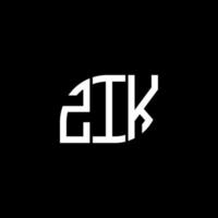 zik-Buchstaben-Logo-Design auf schwarzem Hintergrund. zik kreative Initialen schreiben Logo-Konzept. Zik-Buchstaben-Design. vektor