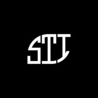 sti bokstav design.sti bokstavslogotyp design på svart bakgrund. sti kreativa initialer brev logotyp koncept. sti bokstav design.sti bokstavslogotyp design på svart bakgrund. s vektor