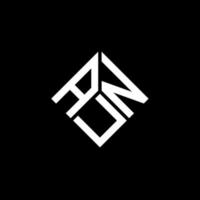 aun-Buchstaben-Logo-Design auf schwarzem Hintergrund. aun kreatives Initialen-Buchstaben-Logo-Konzept. aun Briefgestaltung. vektor