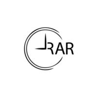 rar-Buchstaben-Logo-Design auf weißem Hintergrund. rar kreative Initialen schreiben Logo-Konzept. seltenes Briefdesign. vektor