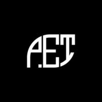 Haustier-Buchstaben-Logo-Design auf schwarzem Hintergrund. Haustier-Kreativinitialen-Buchstaben-Logo-Konzept. Haustier-Vektor-Buchstaben-Design. vektor