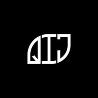qij-Buchstaben-Logo-Design auf schwarzem Hintergrund. qij-Kreativinitialen-Buchstaben-Logo-Konzept. qij-Vektor-Buchstaben-Design. vektor