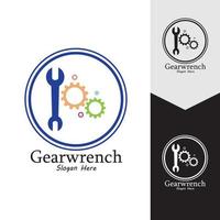 Gearwrench-Vektorsymbol-Hintergrundvorlage vektor