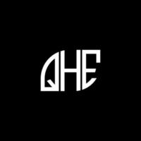 qhe brief logo design auf schwarzem hintergrund. qhe kreative initialen brief logo concept.qhe vektor buchstaben design.
