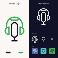 minimalistisches Podcast-Logo-Konzept vektor
