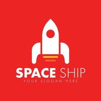 modernes Raumschiff-Raketen-Logo-Konzept vektor