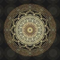 elegantes dekoratives mandala-hintergrunddesign mit goldfarbe. arabischer Vektor-Mandala-Hintergrund. kreisförmiges Muster in Form eines Mandalas. Henna-Tattoo-Mandala. Mehndi-Stil. vektor