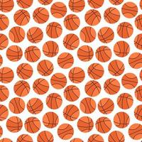 basket bakgrund. sömlösa sportmönster med orange bollar för basketmatch. platt vektorillustration vektor