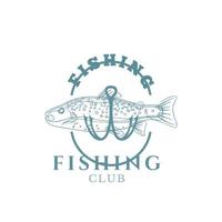 fiske logotyp designmall illustration. sportfiske logotyp vektor