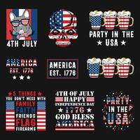 4 juli amerika självständighetsdagen vektor t-shirt