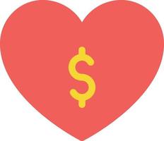 Dollar-Herz-Vektor-Illustration auf einem Hintergrund. hochwertige Symbole. Vektor-Icons für Konzept und Grafikdesign. vektor