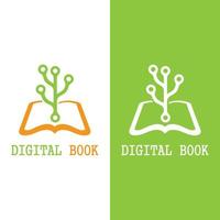 digitaler Buchlogoikonen-Technologievektor vektor